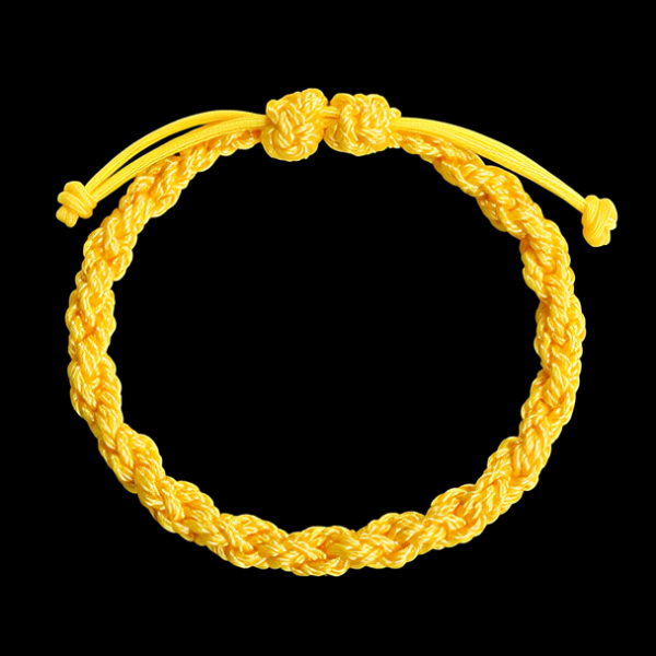 黄金编手绳图片