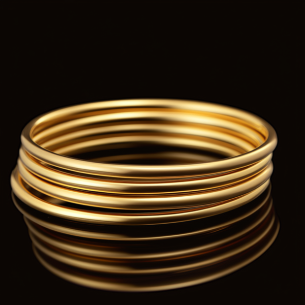 金手镯叠戴图片