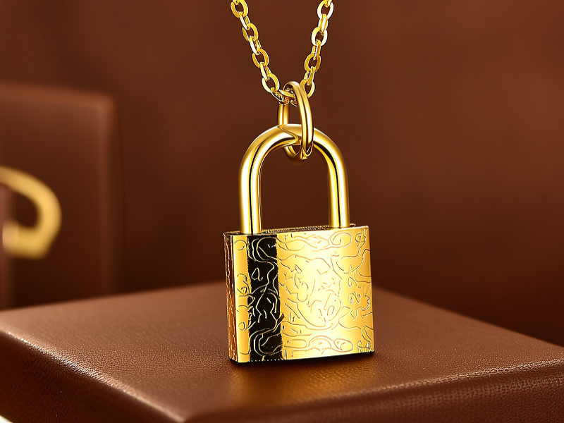 黄金锁项链图片