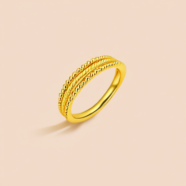 黄金食指戒指图片