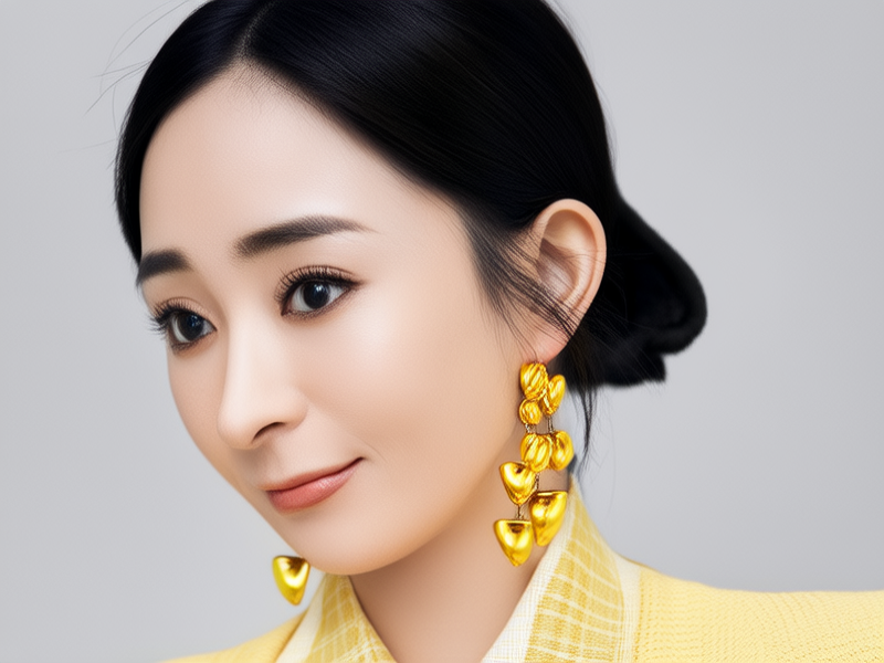 黄金耳钉图片女款