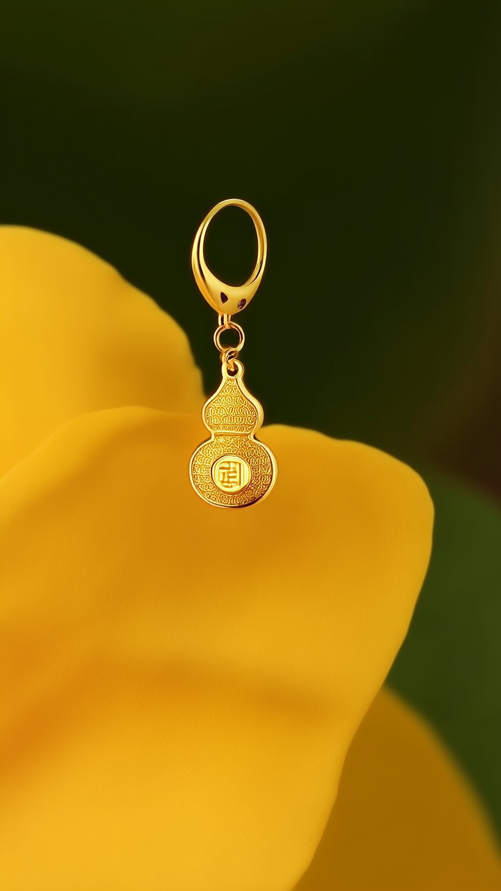 黄金葫芦耳环图片