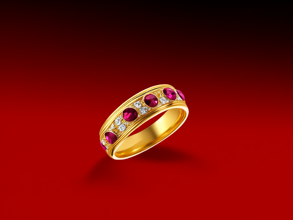 红宝石金戒指图片