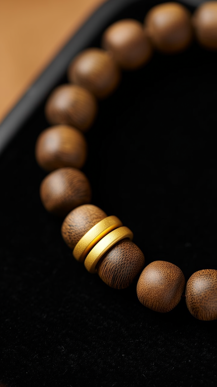 沉香手串配黄金图片