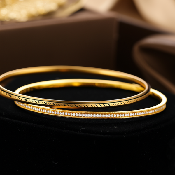 扁形金手镯图片大全