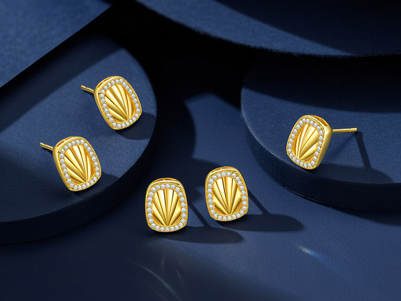 最新款黄金耳钉图片