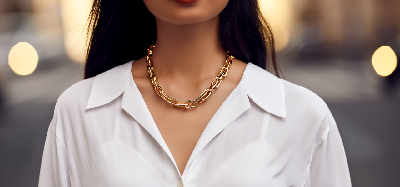 金项链女生图片大全