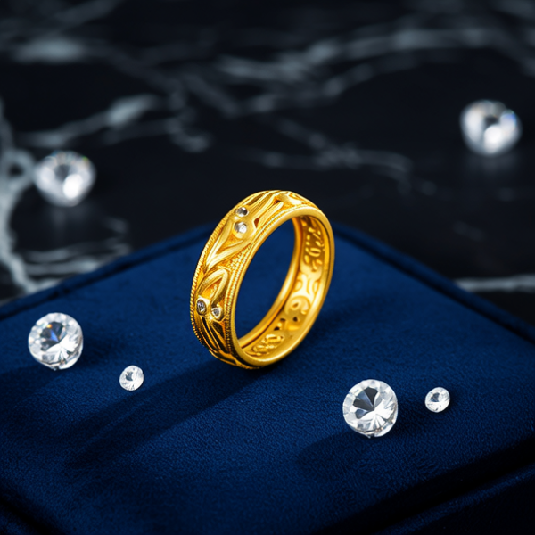 戴金戒指的图片大全