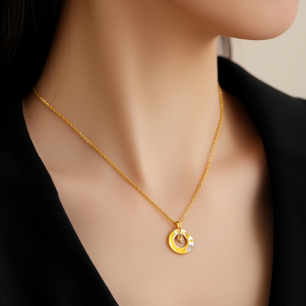 黄金项链吊坠女款图片
