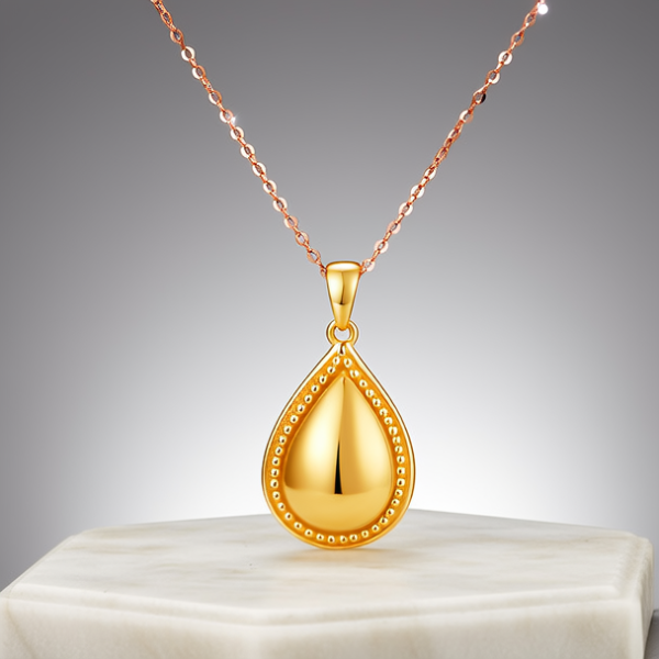 黄金实心吊坠女款图片